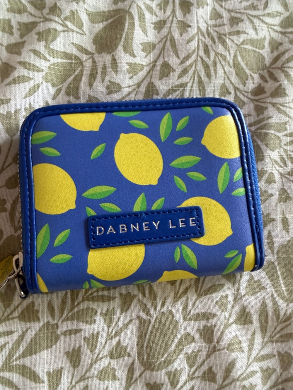 Dabney Lee Blue Lemon Pattern Zip Wallet